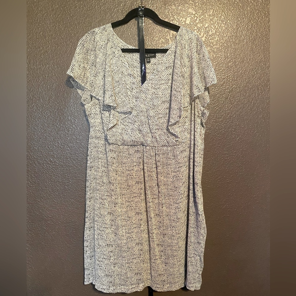 Chiffon cocktail dress with ruffle sleeve and belt